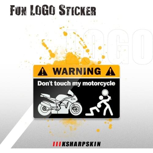 Motorcycle Sticker Body Reflective Fuel Tank Fun Stickers Don't Touch My Motorcycle Sign Warning Decals For BMW YAMAHA KAWASAKI