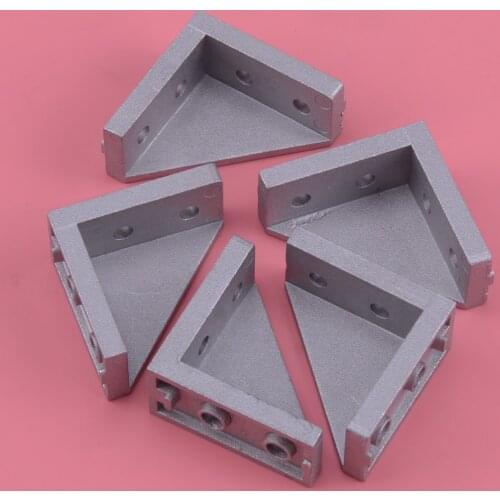 LETAOSK 5pcs Silver Aluminum 2040(18*38) Corner Fitting Angle 20 x 40 L Connector Bracket Fastener