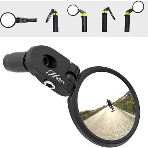 Handlebar End Bike Mirror Steel Lens Cycling Mirror Back Rear View Mirror Bicycle Accessories for Mountain Road Bike MTB Parts