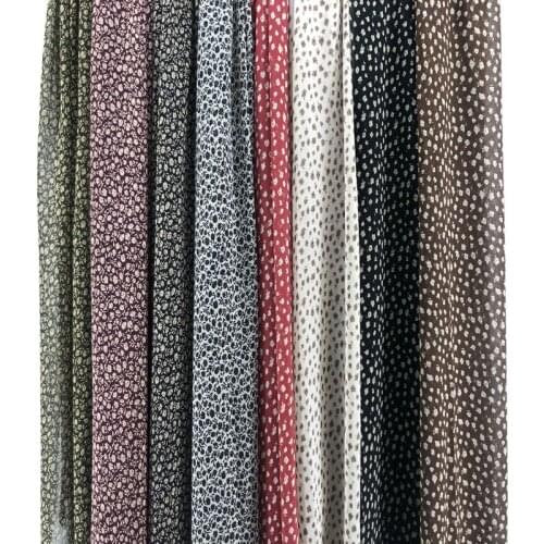 Vintage Floral-Print Chiffon Cloth Clothing Surface Thin Soft Chiffon Yarn WOMENS Dress Tops DIY Fabric New Style/1m