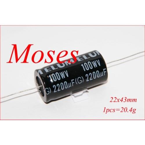 100v 2200uf 100% Original new Audio Axial Electrolytic Capacitor Capacitance 22x43mm