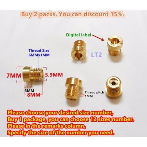 12 pcs / pack) XLH883883/1200/1340/1450 series 7mm Round Head N424-27 carburetor main jet SPORTSTER 883 CVH (CV40) jets