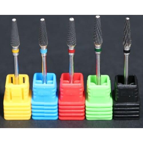 Bullet Tungsten Carbide Nail Drill Bit Manicure, Electric Nail File 3/32 Drill Bit Coarse Carbide Bit