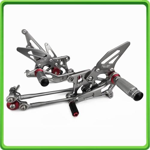 Adjustable Rearsets rear set sets footrest foot rest pegs pedal for Honda CBR600RR CBR 600 RR ABS 2013 2014 2015 2016 2017 Gray