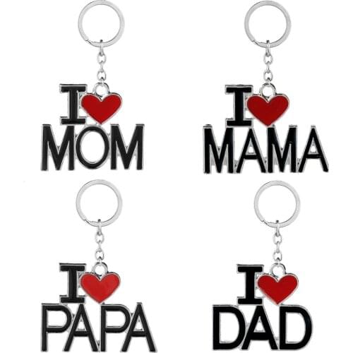Fashion Metal Letter Pendant Keychain Gift for Fathers Mothers Day Birthday Christmas Thanksgiving Holiday Gift for mom