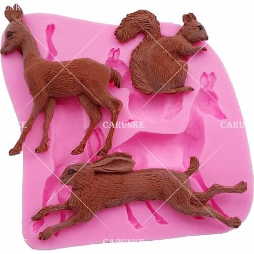 Christmas animals silicone mold animals Fondant Molds Chocolate Gumpaste Sugarcraft Mold Fondant Cake Decorating Tools
