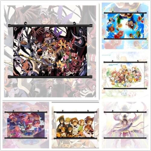 WTQ Digimon Adventure Anime Manga HD Print Retro Poster Canvas Painting Anime Posters Wall Decor Wall Art Picture Home Decor