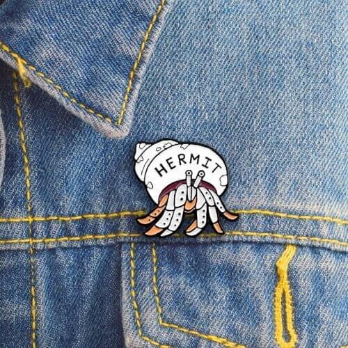 XCMRYSP Hermit Crab Badge Brooch Cute Animal Metal Enamel Lapel Pin Backpack Clothes Fashion Jewelry Gift for Kids