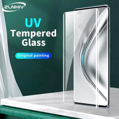 ZLNHIV UV tempered glass for Huawei mate 20 30 30E 40 40E RS pro plus phone screen protector protective film Anti Blue Light