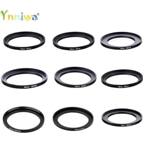 10pcs 40.5-62 43-52 43-55 43-58 46-52 46-55 46-58 49-55 49-58 49-62mm Metal Step Up Rings Lens Adapter Filter Set