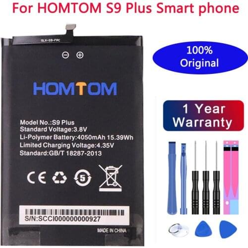100% New High Quality Original homtom S9 Plus Battery 4050 mAh for HOMTOM S9 Plus Smart Phone +Free Tools