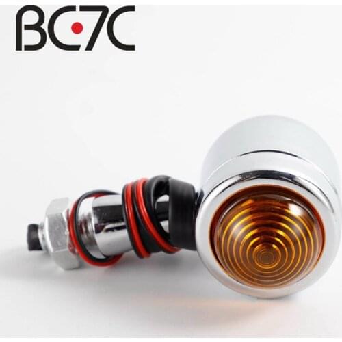 Retro Modified Motorcycle Bullet Amber Turn Signal Lndicator Light For Harley