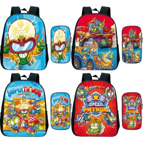 Popular Super Zings Backpack Kindergarten School Rucksack School Bag Bookbags Kids Boys Mochila Gift 2pcs Set Knapsack Pen Bag