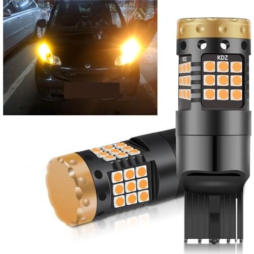 2x P21W LED Canbus 1156 BA15S PY21W BAU15S T20 7440 W21W Bulb For Auto Turn Signal Lights Amber For Toyota Corolla Avensis Yaris