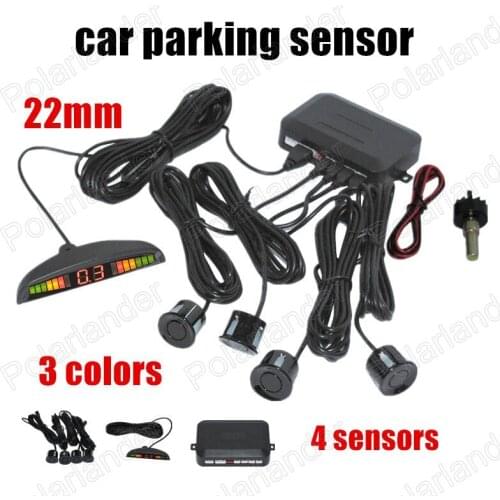 4 Sensor 22mm 3 colors 12V Car Parking Monitor Reverse Backup Radar Detector System LED Display sound alarm indicator
