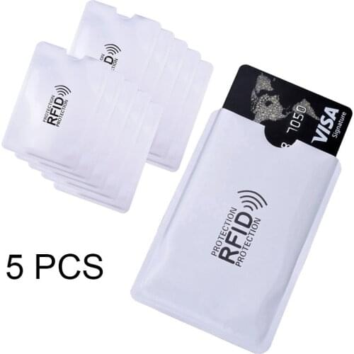 5PCS Anti RFID Card Holder Case Wallet Blocking Aluminum Ultra-Thin ID Bank Credit Card Protection Cover Pocket