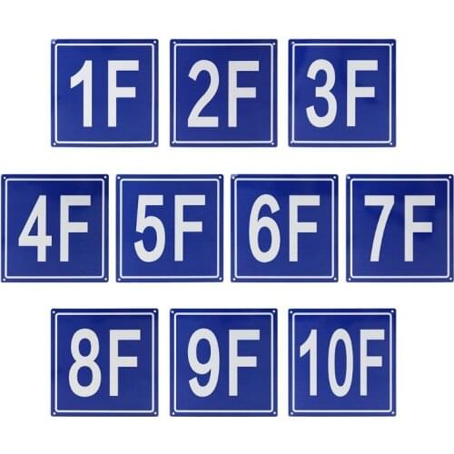 7.8 Inches Floor Number Signs Aluminum Building Floor Signs for 1F to 10F for School Office House Apartment House Hotel Hospital