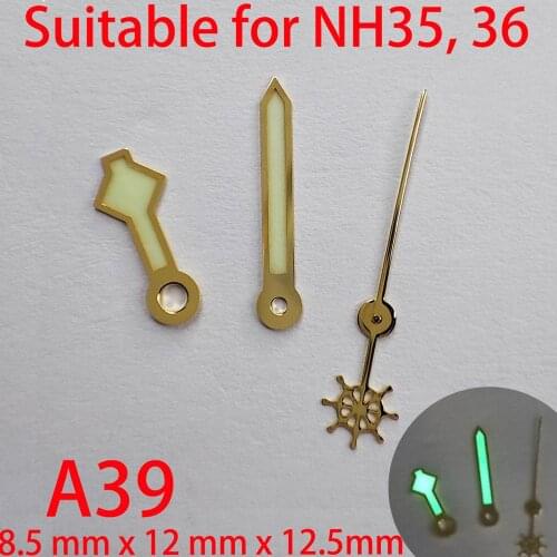 A39 suitable for NH35 watch pointers, watch accessories hand watch custom accessories NH36 Green luminous