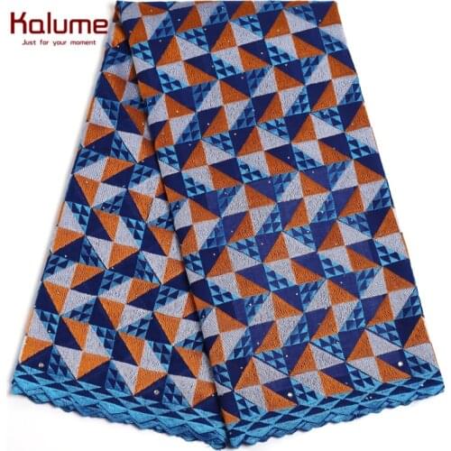 Kalume African Lace Fabric 2021 Nigerian Swiss Voile Cotton Lace Fabric Stones Swiss Voile Lace In Switzerland For Sewing F2211