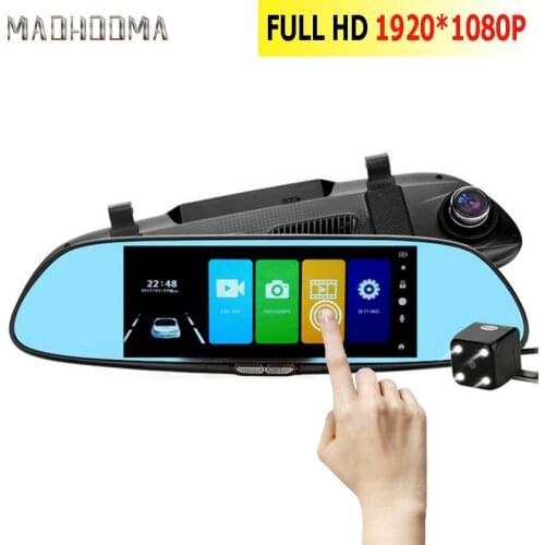 Car DVR Full HD 1080P dashcam 7.0 Inch IPS Touch Video Recorder Camera Dual Lens with Rear View Camera Auto Registrator Dash Cam