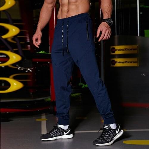 Men Trousers Bodybuilding Breathable Long Pants Running Basketball Sweatpants Elastic Tights Gym Fitness Workout Male Jogger
