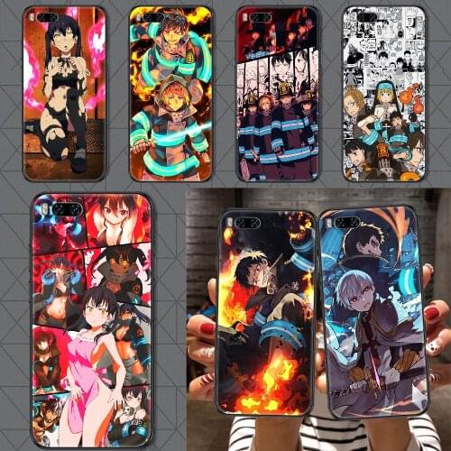Anime Fire Force Shinra Kusakabe Phone case For Xiaomi Mi Max Note 3 A2 A3 8 9 9T 10 Lite Pro Ultra black silicone cell cover