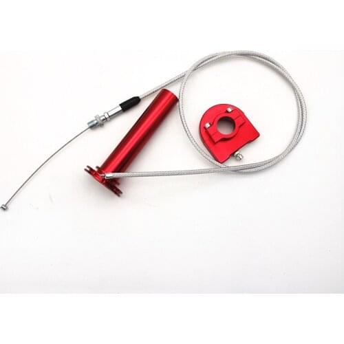 CNC Aluminum Throttle turn Grip Quick Twister + cable motorcycle 22mm handbar Motorcycle for Scooter ATV UTV 50-125cc Red