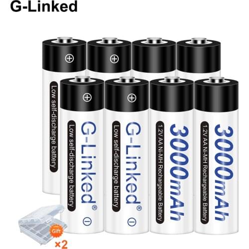 G-Linked 8pcs aa battery nimh 2a rechargeable battery 3000mah 1.2v aa battery for camera toy