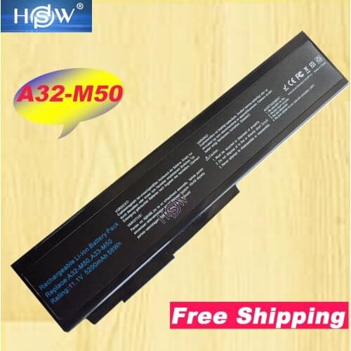 HSW New 10.8V Laptop Battery For ASUS N53S N53J N53JQ A32-N61 A32-M50 N43 N61JQ For N43 N53 N61 VX5 X55 X57 X64