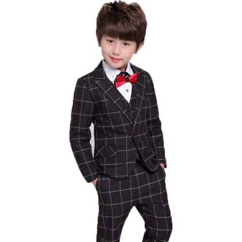 Wedding Suit For Flower Boys Children Formal Blazer Jacket Vest Pants Tie 4pcs Tuxedo Kids Gentleman Party Host Clothing Set