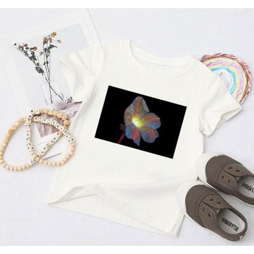 Summer Girl Clothes New Girls Tops Glowing Cartoon Jellyfish Flower Print Boys Shirts Birthday Tshirt 2 3 4 5 6 7 8 9 Years Old