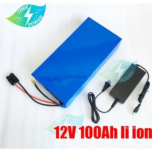 Hot selling Bms built in 12V 100Ah waterproof portable lithium ion battery for trolling motor fish boat wit 10A charger