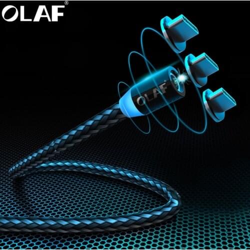 OLAF Magnetic Cable Nylon Fast Charging Magnetic Charger USB Cable For Samsung Xiaomi Huawei HTC LG Microusb Mobile Phone Cable