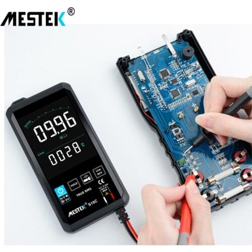 Mestek Multimeter S10 Touching Color Screen Ultra-thin Multimeter Voltage Frequency Capacitance Resistance Meter 6000 Counts