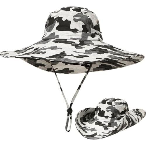 Mens Boonie Hats Multicam Hats Unisex Face Hat Adjustable Drawstring Hiking Fishing Tactical Hunting Caps Fashion Summer Hat