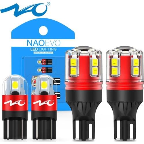 NAO W5W T10 LED Light For Car T15 W16W T16 Tail Lighting 5W5 12V 24V 921 912 Back Up Bulb 6000K 194 168 Auto Interior Dome Lamp