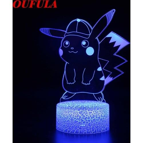 Night LED Lights Novelty 3D lamp Cute Toy Gift 7 Color Abstract Artist Graphics Cartoon Atmosphere Lamp For Children Kids Room