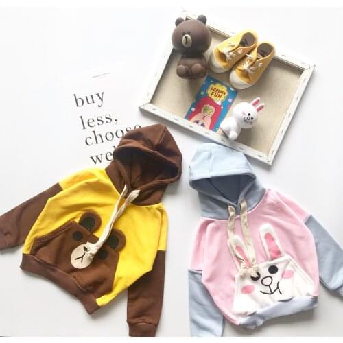 Tonytaobaby Autumn and Winter Clothes New Boys and Girls Cartoon Hoodie Cute Cotton Pullover Kids Hoodies