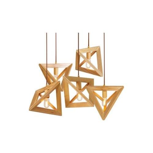 Living room corridor personality pendant Restore ancient ways triangular geometric modelling of lamps and lanterns log