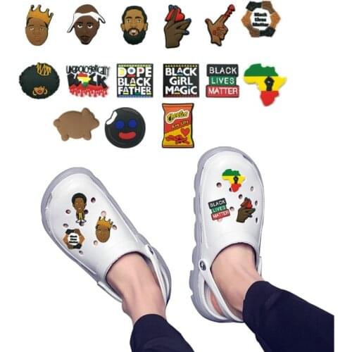 50pcs BLM Shoe Charms Black Lives Matter Shoe Decorations Africa Accessories Black Girl Magic Mexican Girl Shoe Ornaments