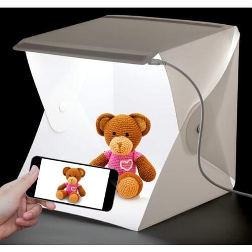 20/40/60cm Portable Folding Lightbox Photography LED Light Room Photo Studio Light Tent Softbox Backdrop for Digital DSLR Camera
