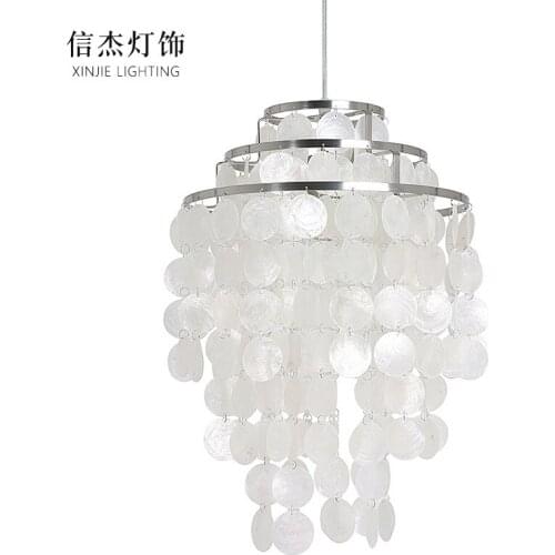 Modern Natural Seashell Pendant Lamp For Living Room Decor Hanging Lamp Personality Suspension Lamp Indoor Light Fixture E27