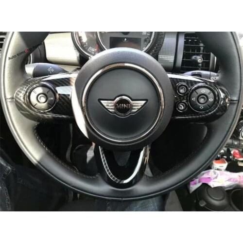 Yimaautotrims Steering Wheel Button Cover Trim For Mini Cooper F55 F56 F57 3 Door / 5 Door 2014 - 2019 / ABS Interior Mouldings