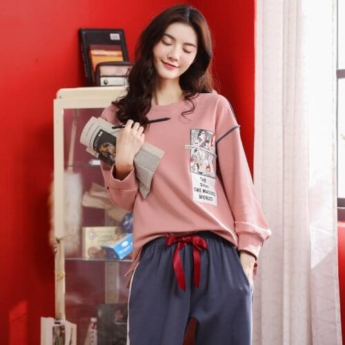 Women pajamas cotton pants long sleeve autumn and winter new thick casual comfortable pullover women pajama sets women pajamas