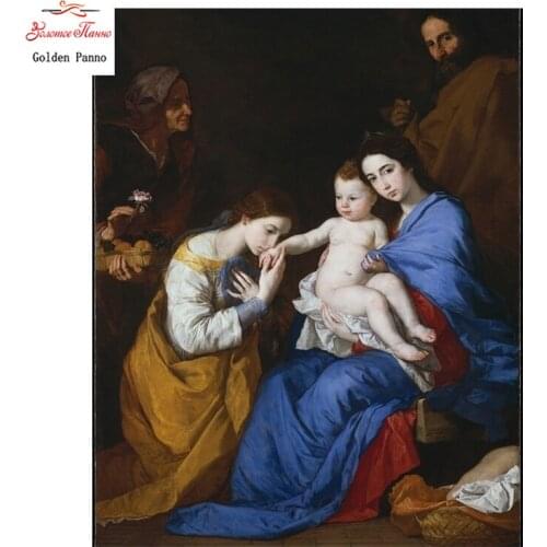 Golden Panno,DIY DMC Cross stitch,Sets For Embroidery kit,Religion Cross stitch patterns Kiss the child Counted Cross-Stitching