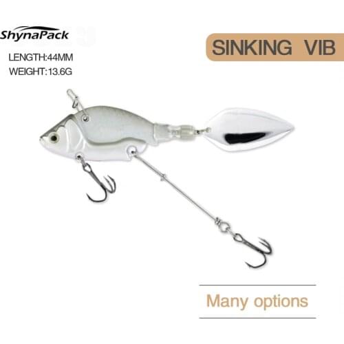 1Pcs Rotating Metal VIB vibration Bait Spinner Spoon Fishing Lures 44mm 13.6g Jigs Trout Wobbler Fishing Hard Baits Tackle Pesca