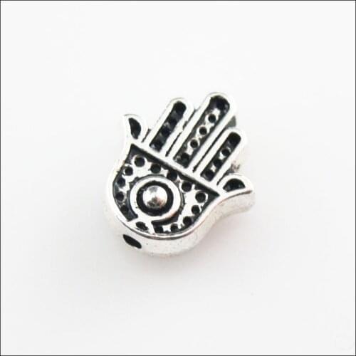 25 New Hand Palm Charms Tibetan Silver Tone Spacer Beads 10x11mm