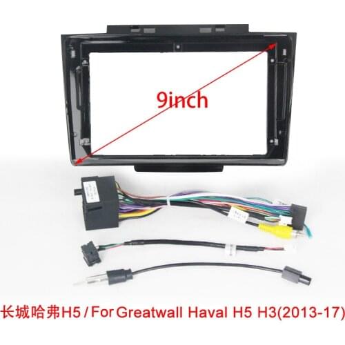 9inch front plastic housing for Great Wall haval H5 H3 2013-2017 car radio front plastic frame with full set cables plugs
