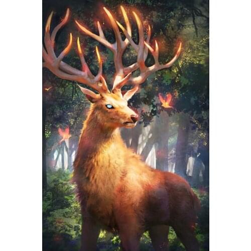 5D Diamond Craft Painting Deer Diamond Embroidery Cartoon Diy Rubiks Cube Animal Diamond Mosaic Gift Wall Arts Decor