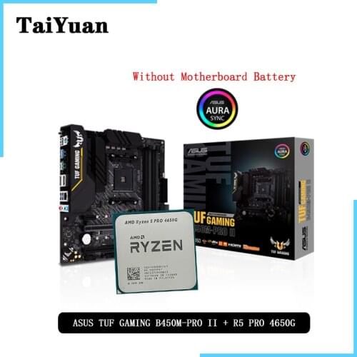 AMD Ryzen 5 4650G R5 4650G CPU + ASUS TUF GAMING B450M-PRO II Motherboard Suit Socket AM4 All new but without cooler